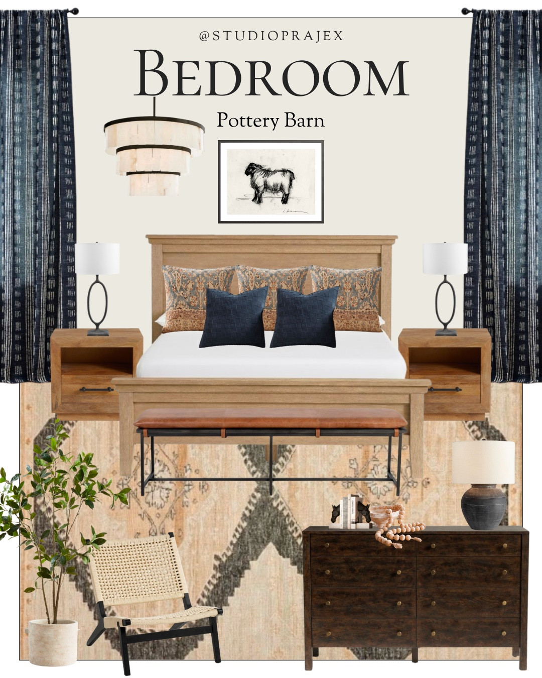 The bedroom, you start and end everyday here so make it a relaxing space for you 🖤 This elevated farmhouse bedroom design is full of warm tones, natural elements, texture and coziness. 

Are you a light paint or go bold with dark paint kinda person?! Swipe for some cozy dark paint inspo

PAINT:
1- Alabaster by Sherwon Williams
2- Grays Harbor by Sherwin Williams

Farmhouse decor | farmhouse bedroom | pottery barn bedroom | home decor | coffee table | home furniture | bedroom furniture | bedroom inspo | cottage home | modern organic | interior design | #LTKmostloved | accent chair | living room chair | bedroom rug | living room rug | bed | designer looks for less | chandelier | table lamp | dresser | pottery barn | pottery barn bedroom | pottery barn dresser | pottery barn rug | 

Home
Bedroom

#LTKstyletip #LTKhome #LTKfamily