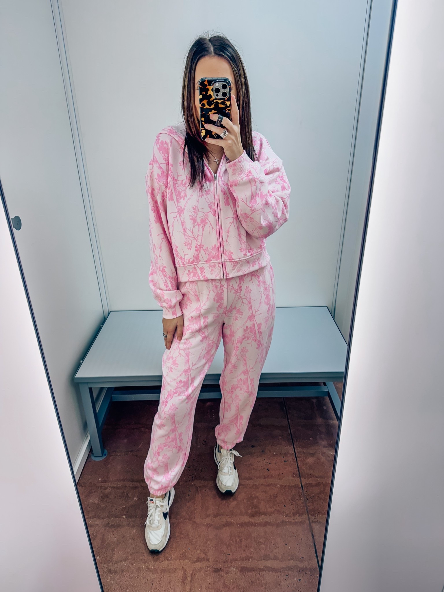 Pink camo from Walmart a look alike for Abercrombie - wearing a large inthe crop zip up jacket and a medium in the joggers both under )15 each and restocked 

#LTKFindsUnder100 #LTKootd #LTKFindsUnder50