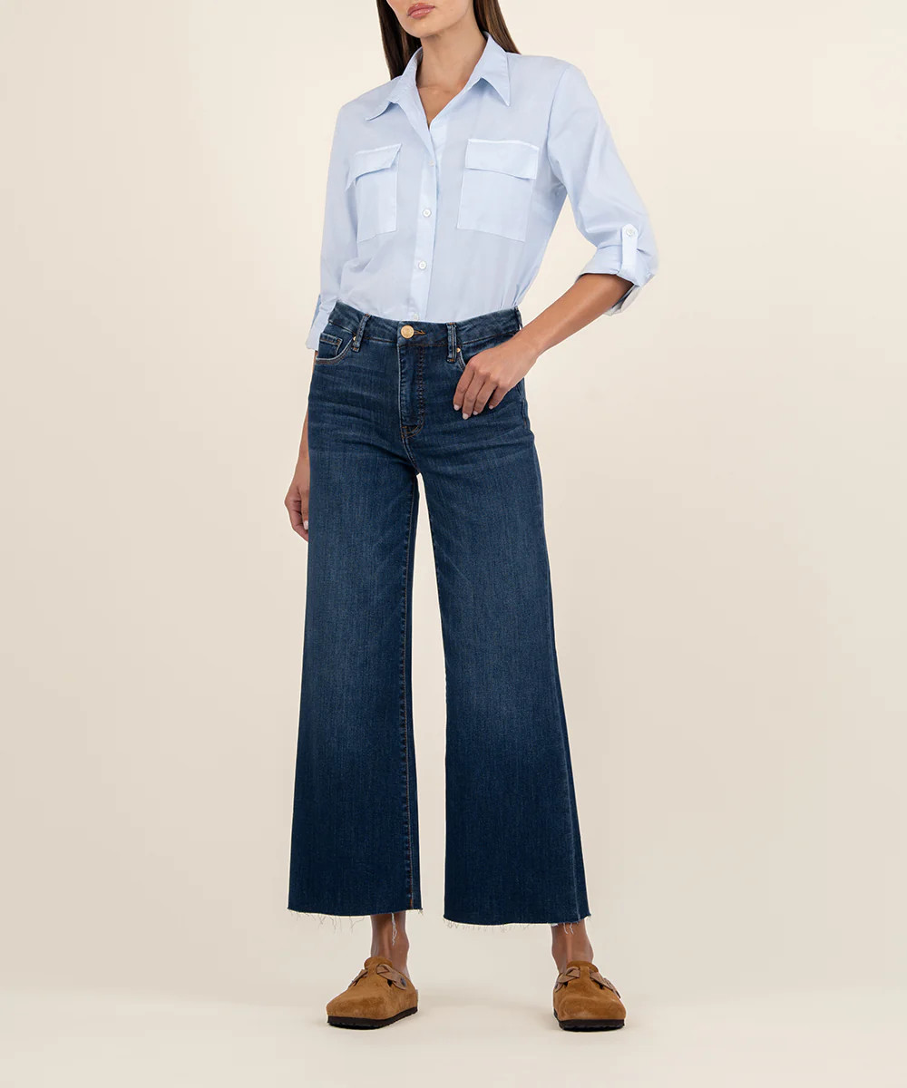 Meg High Rise Wide Leg - 8 / Exhibited W/Dk Stone Base Wash - Kut from the Kloth | Kut From Kloth