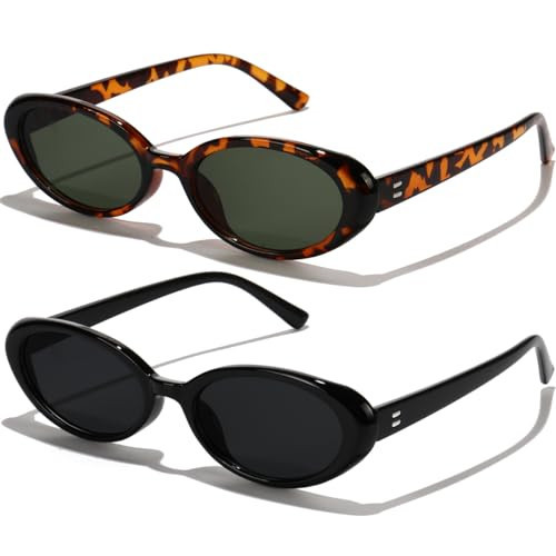 GFUIARA Oval Sunglasses for Women Men Fashion Small 90s Style Sun Glasses UV400 | Amazon (US)