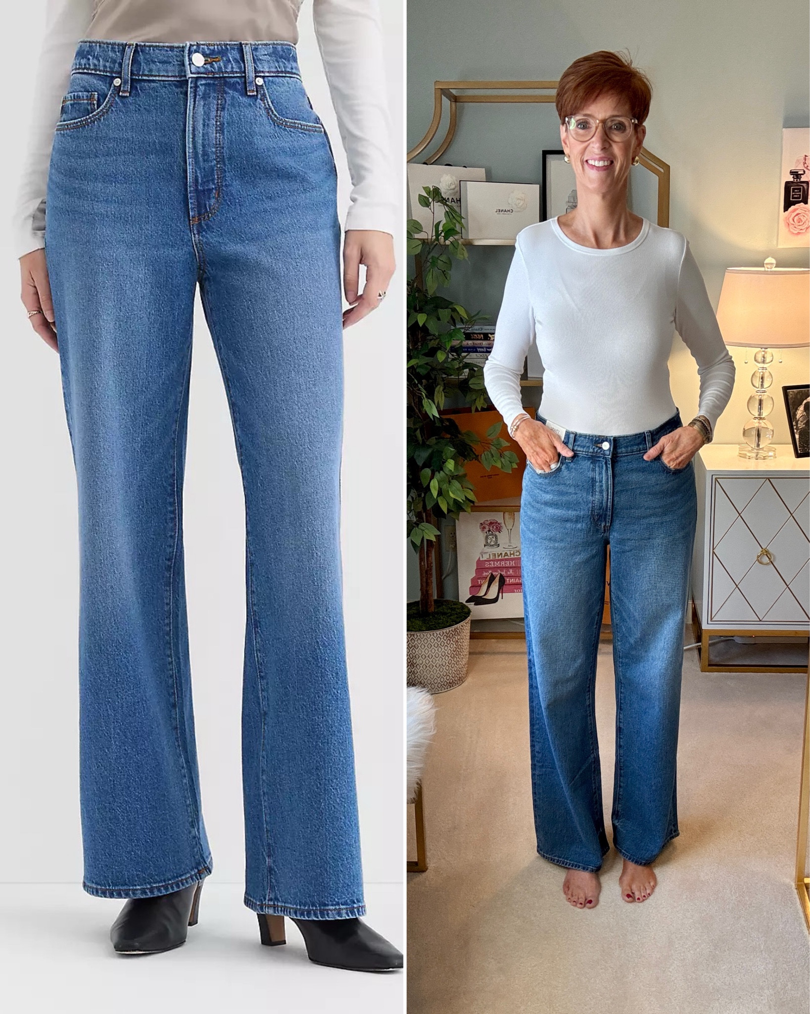 Loft Rivete Denim
High Rise Wide Leg
Size 29 talll Kept

#LTKTall #LTKootd #LTKOver40