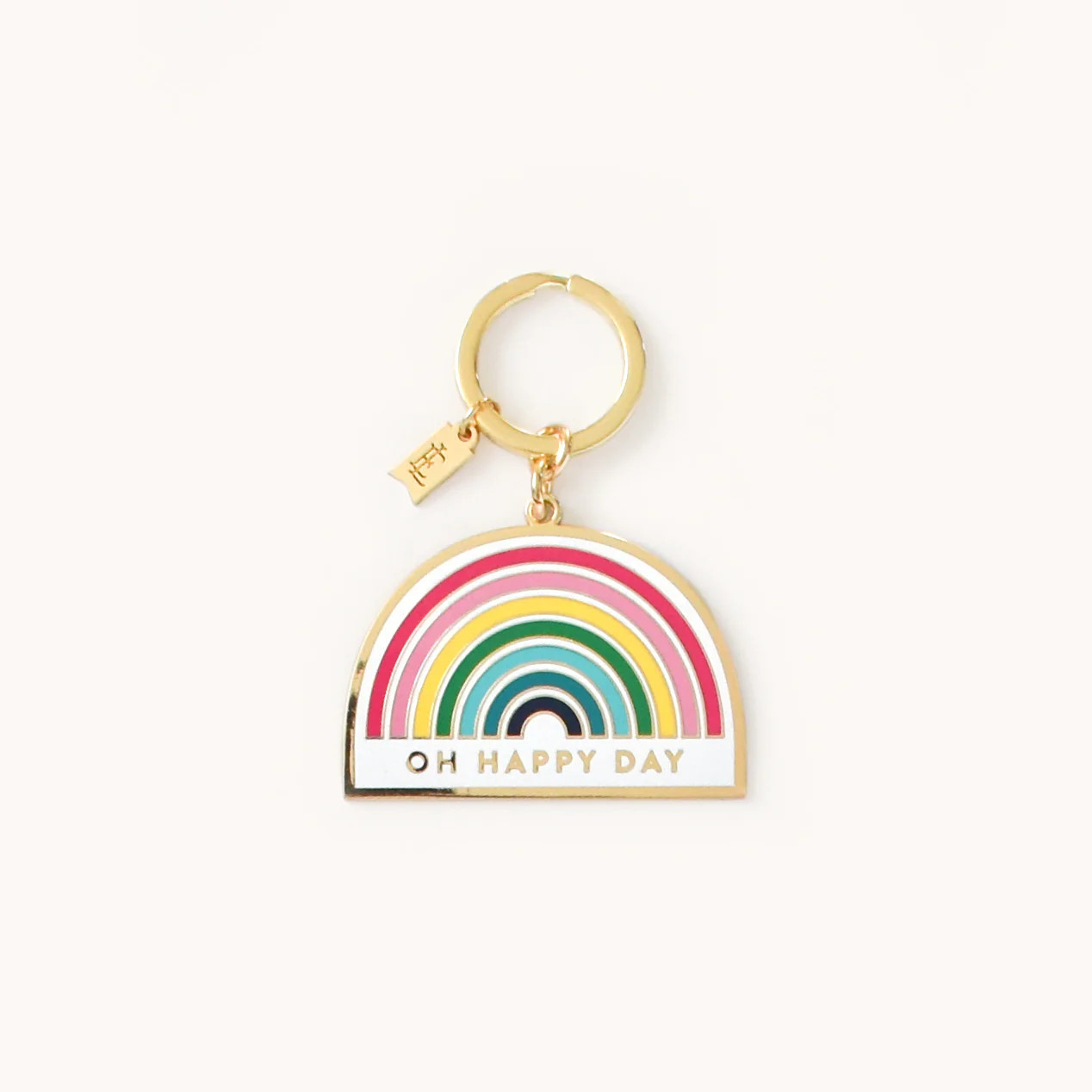 Enamel Key Chain, Rainbow | Simplified