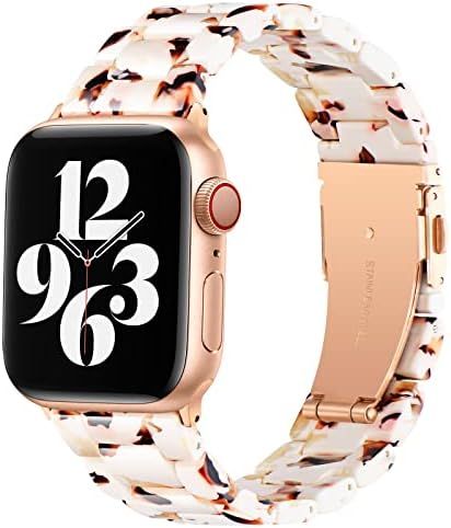 BESTIG Compatible with Resin Apple Watch Band 40mm 38mm 41mm Stainless Steel Buckle Waterproof fo... | Amazon (US)