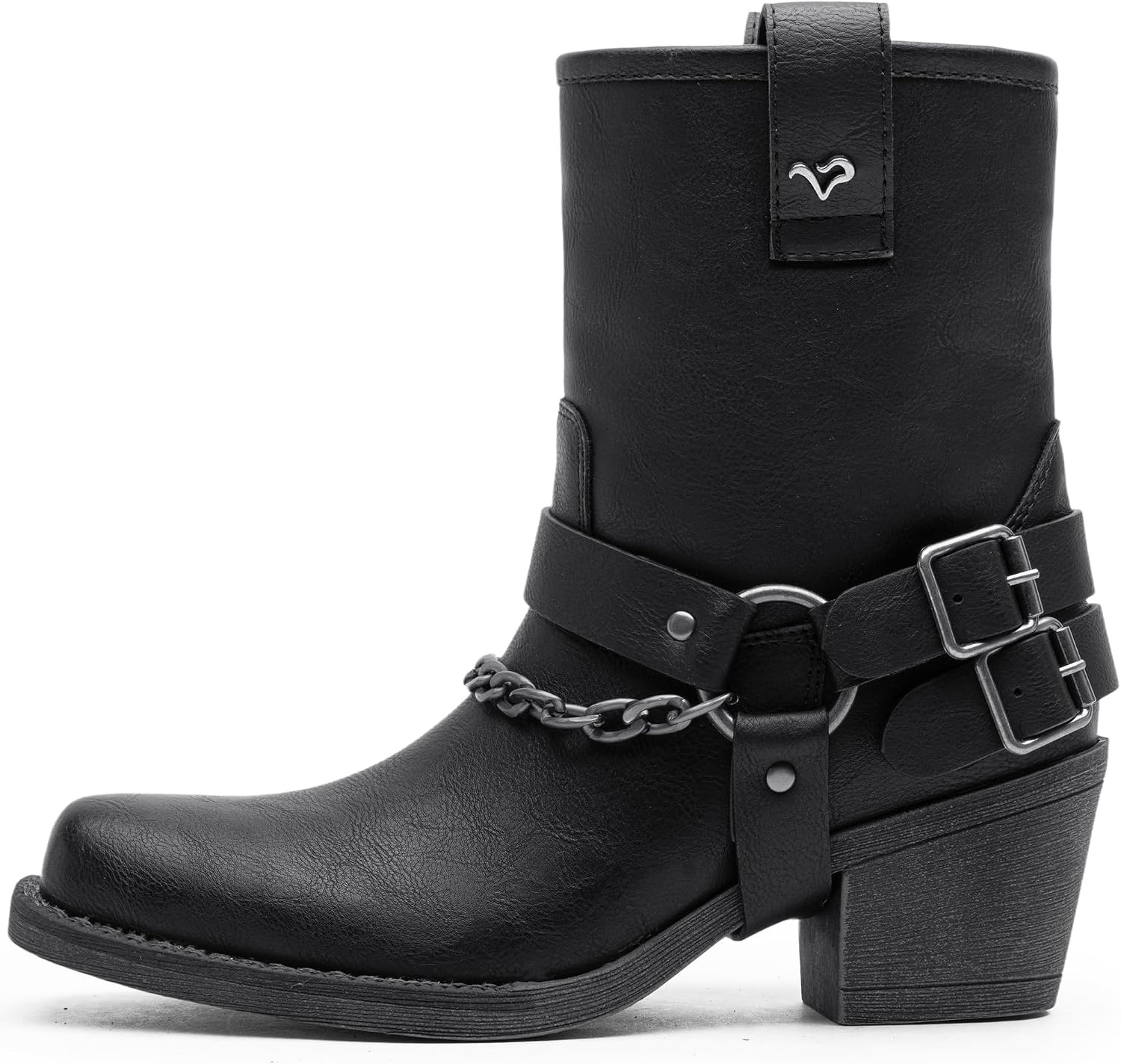 Women's Western Ankle Booties with Studded Strap and Block Heel | Amazon (US)
