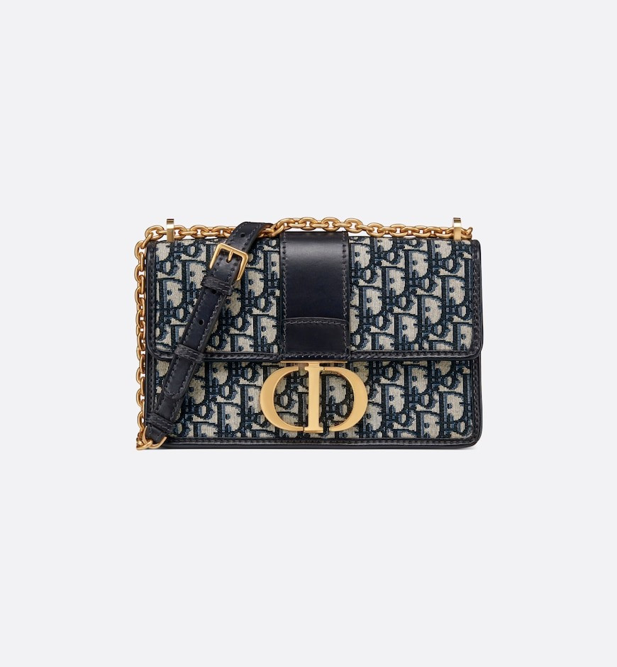 30 Montaigne Chain Bag Blue Dior Oblique Jacquard | DIOR | Dior Couture