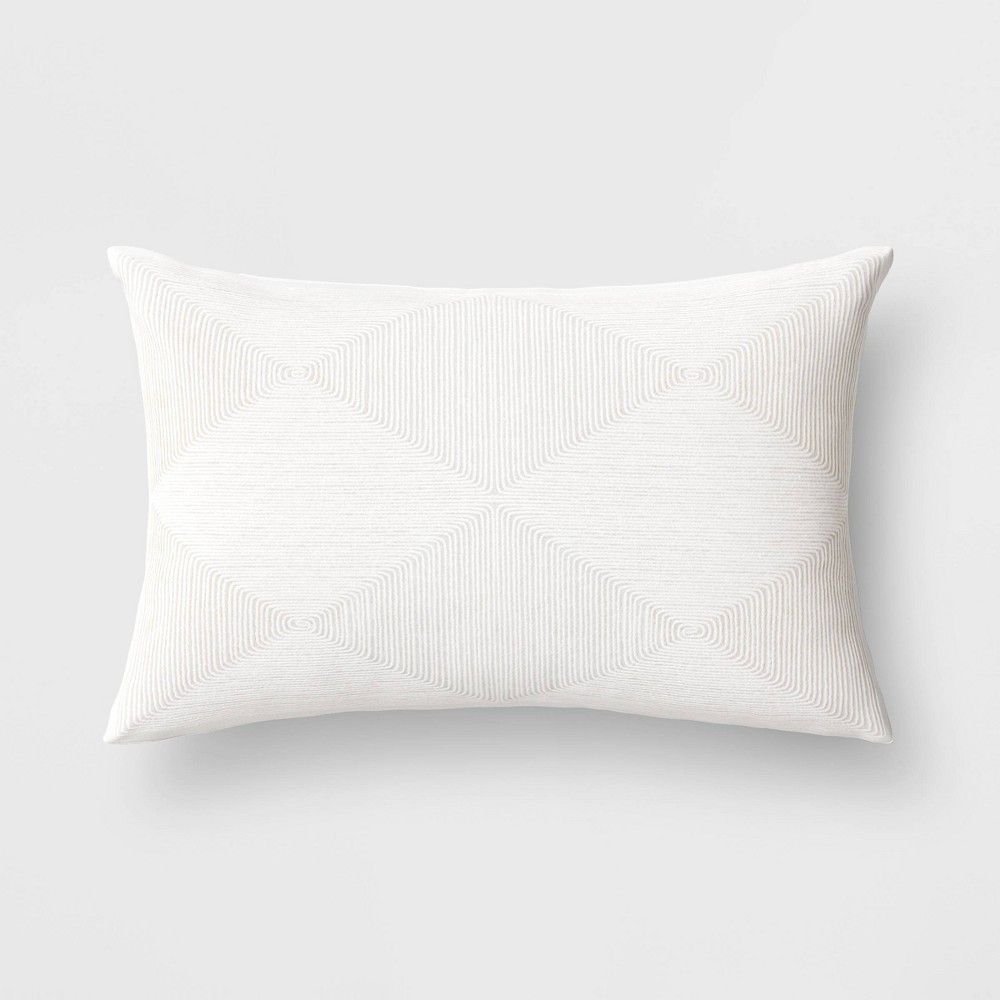Lumbar Cord Embroidered Geometric Throw Pillow White - Project 62 | Target