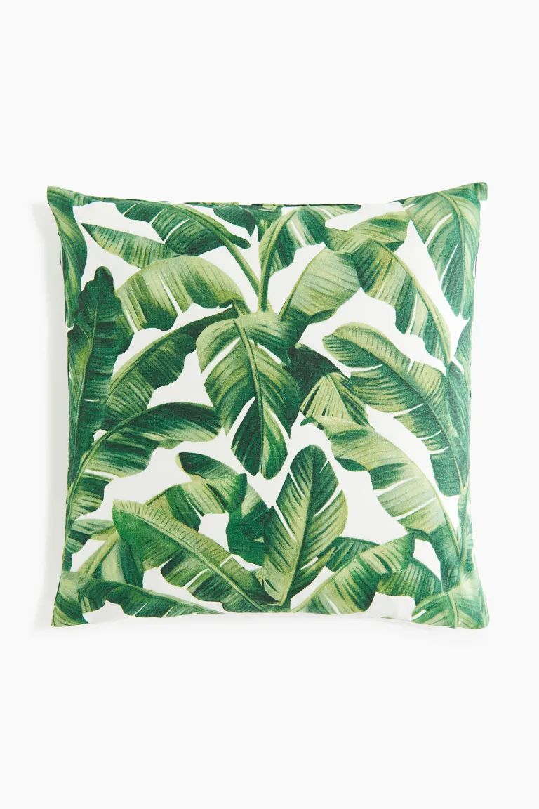 Outdoor Cushion Cover - Light beige/leaves - Home All | H&M US | H&M (US + CA)