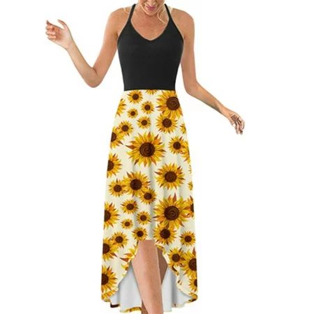 Spaghetti Strap Dress For Women Sunflower Dress Summer Dress 2022 Sleeveless Dress Casual Summer Col | Walmart (US)