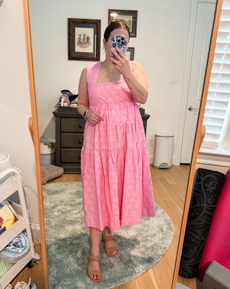 Spring dresses / spring outfits / pink midi dress / baby shower dress / summer outfit / dress runs big, size down / wearing the petite lengthh

#LTKOver40 #LTKParties #LTKSeasonal