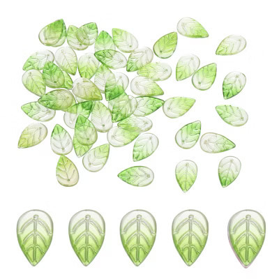Unique Bargains Bracelet Jewelry Making Glass Charm Pendants Star Beads 50 Pcs Green | Target