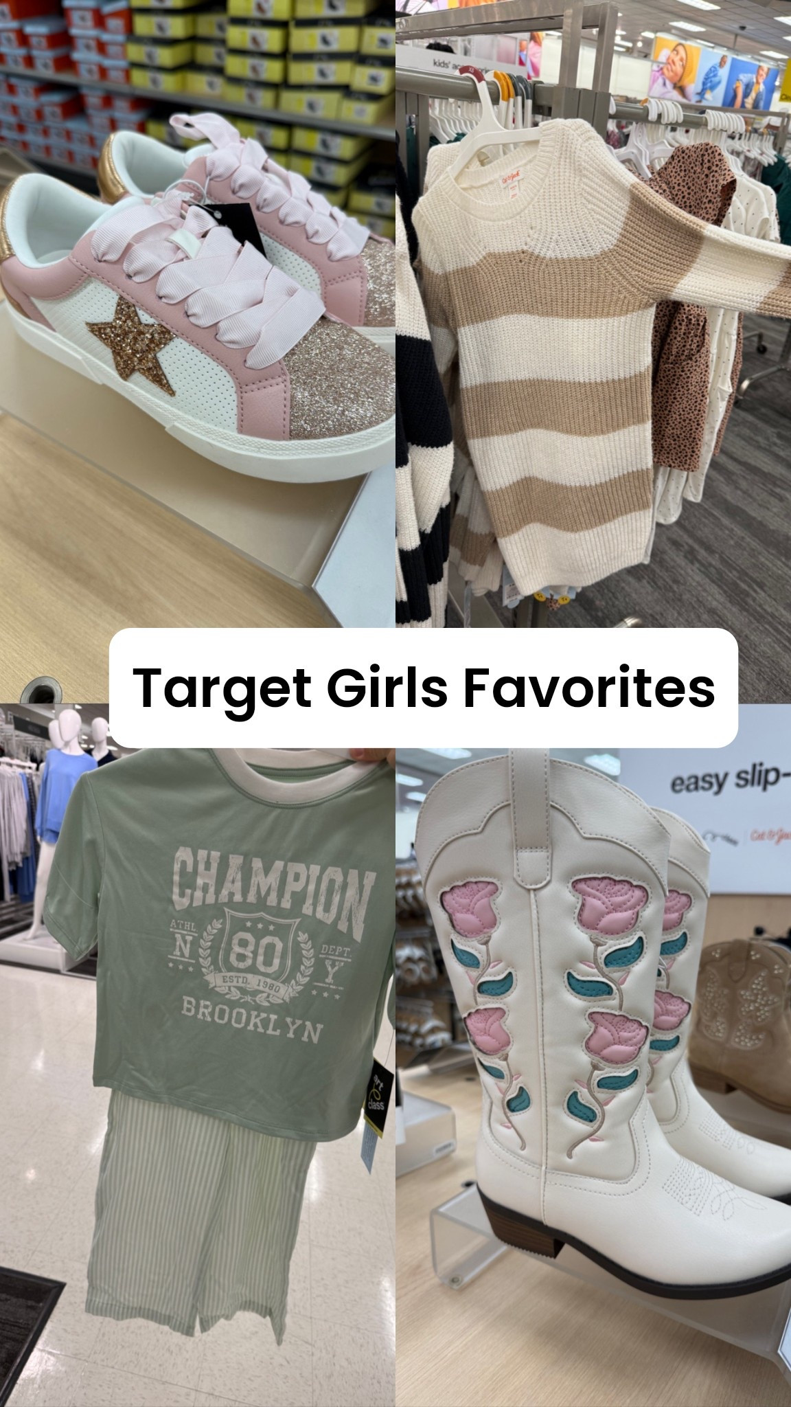 Target girls cowboy boots, mint pajama set, sweater dress, glitter star sneakers golden goose inspired 

#LTKFamily #LTKFindsUnder50 #LTKKids
