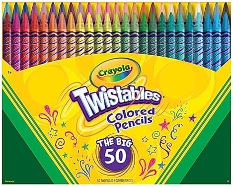 Crayola Twistables Colored Pencil Set (50ct), Cool Back to School Supplies for Kids, No Sharpen C... | Amazon (US)
