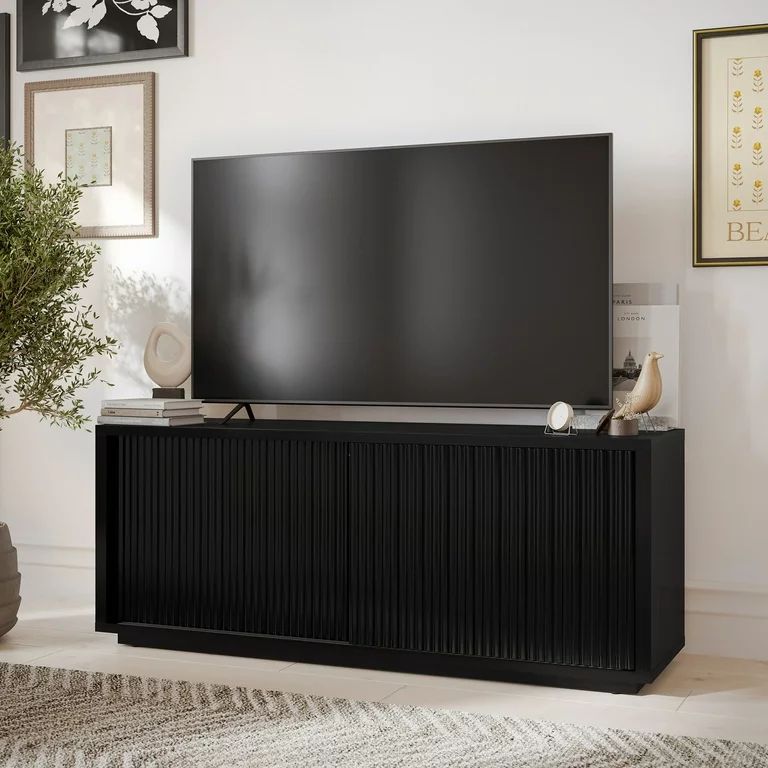 Beautiful Fluted TV Stand for TV’s up to 70” by Drew Barrymore, Rich Black Finish | Walmart (US)
