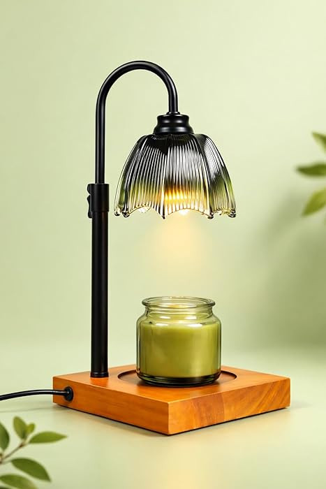 Candle Warmer Lamp with Timer, Dimmer & Adjustable Height, 25MM Wood Base, 2 Bulbs Included – C... | Amazon (US)