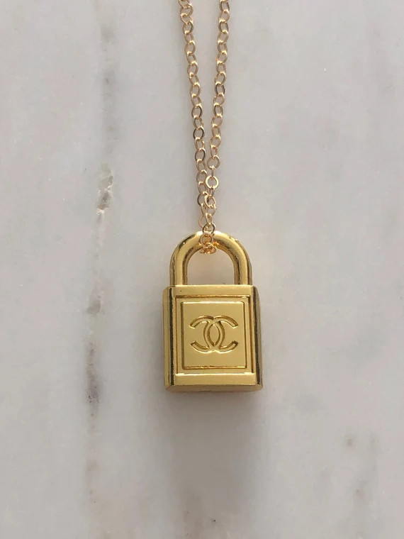 Revisioned Lock Necklace on 18'' Gold Filled Chain | Etsy (US)