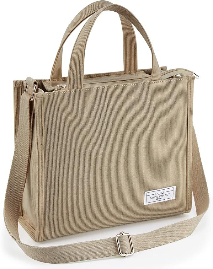 KALIDI Tote Bag for Women Corduroy Crossbody Bag Casual Zipper Tote Fashion Shoulder Handbag Hobo... | Amazon (US)