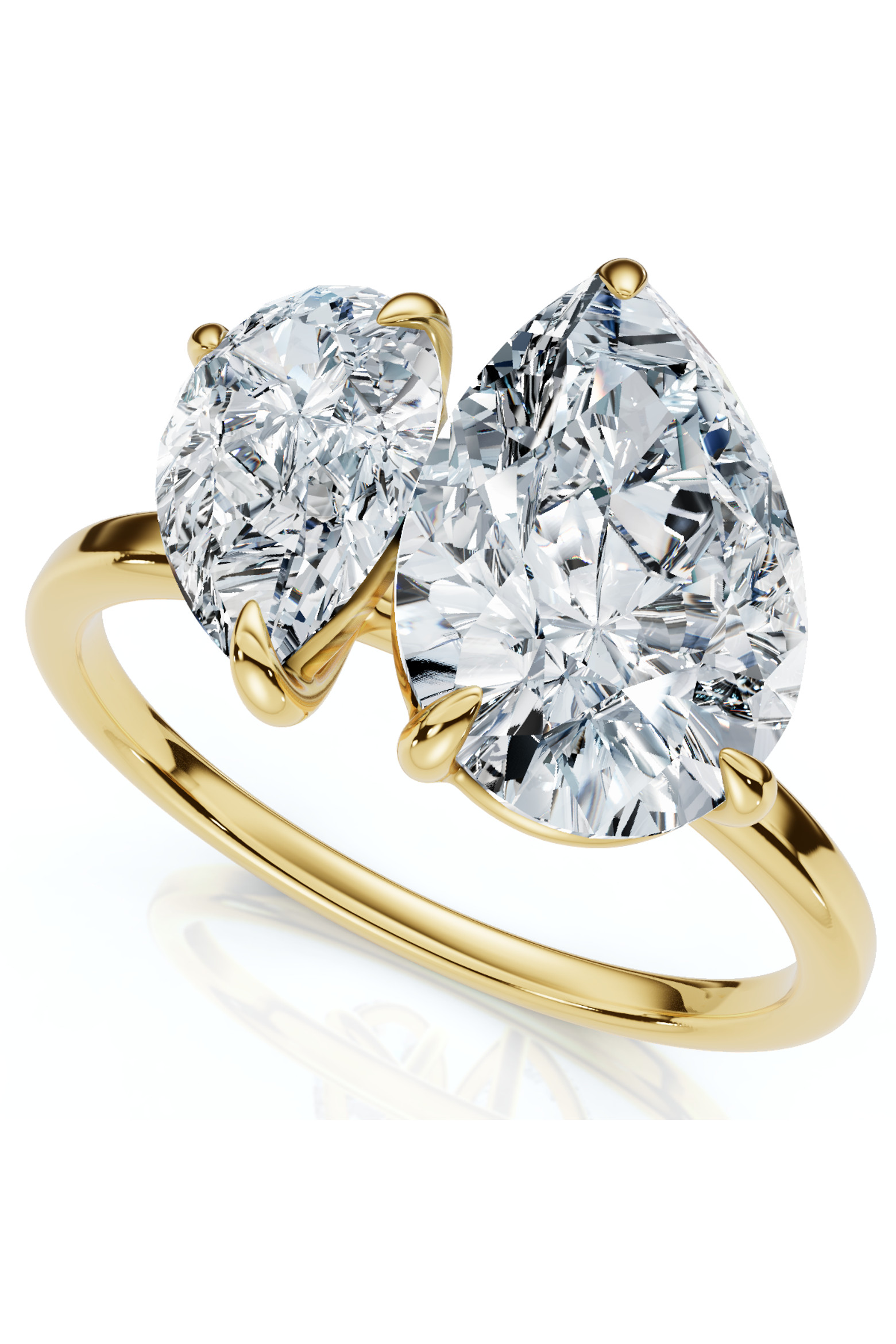 Bliss Diamond 3Ct Toi Et Moi Pear Shape Diamond Ring 14k Gold Lab Grown (Women) | Nordstrom | Nordstrom