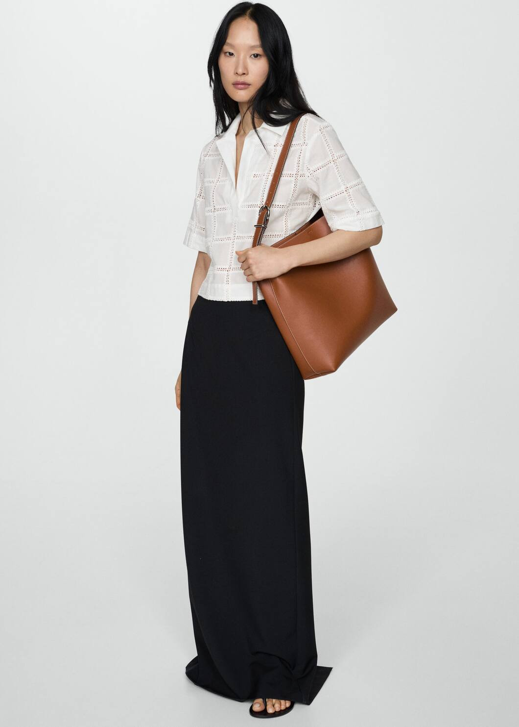 Short handle shopper bag | MANGO (US)
