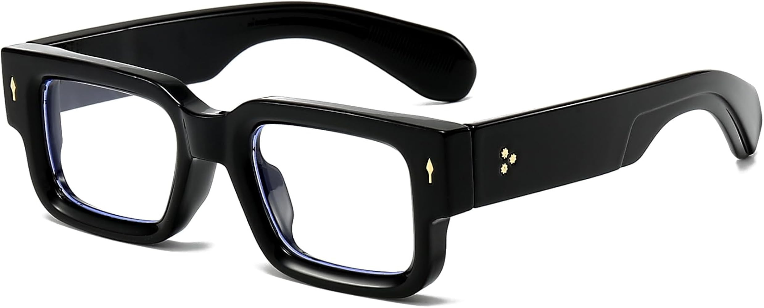 EYLRIM Square Thick Frame Glasses for Women Men Chunky Rectangle Blue Light Glasses Non Prescript... | Amazon (US)