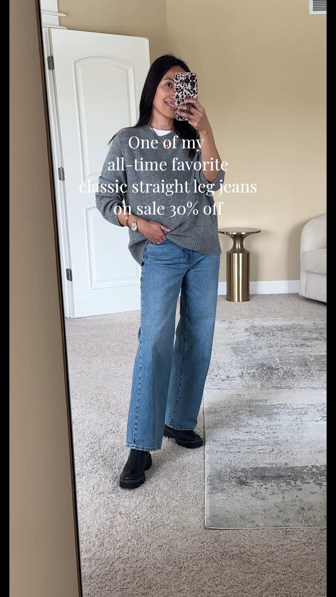 One of my all-time favorite classic straight leg jeans on sale 30% off. 
I size up in this style. I take the 30 inch length. 
I also have the ankle length version too. 
Winter outfit. 
Cashmere sweater. True to size. I also have in another color in a size up for a slouchy fit. 
Chelsea boots are leather and waterproof and have lasted multiple seasons. True to size or size up if in doubt. 



#LTKOver40 #LTKootd #LTKSaleAlert