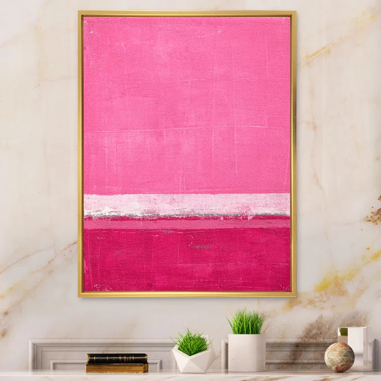 Pink Fuchia And White Colorfields II - Modern & Contemporary Canvas Art Print | Wayfair North America