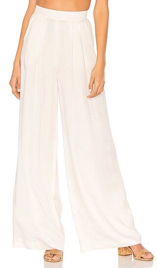 Bobi BLACK Modal Twill Wide Leg Pant in White | Revolve Clothing