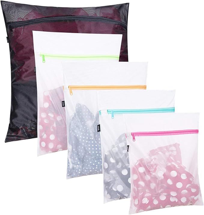 Set of 5 Mesh Laundry Bags-1 Extra Large, 2 Large & 2 Medium Bags Laundry,Blouse, Hosiery, Stocki... | Amazon (US)