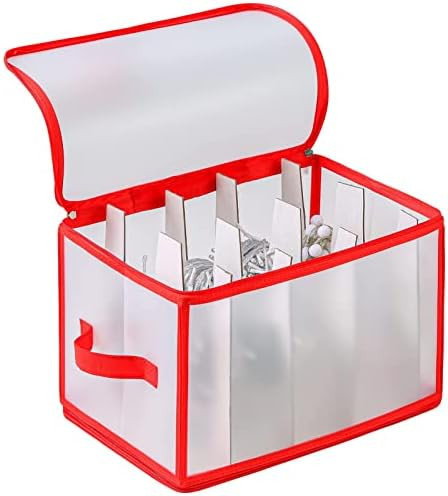 Christmas Light Storage Box with Cardboards, Plastic Christmas Holiday Light Bulb Storage Organizer, | Amazon (US)