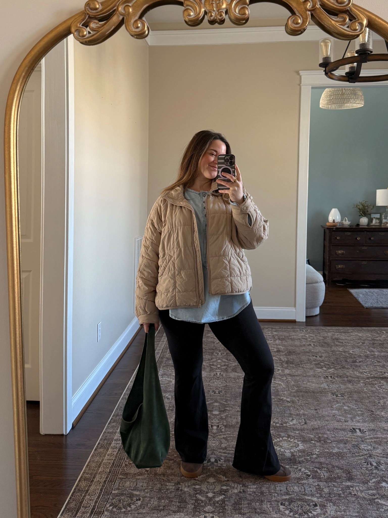 Ootd 
Fav lightweight/cozy jacket! Fits oversized
Maternity leggings - true to size
denim long sleeve - fits very oversized, will be great to wear throughout this pregnancy but size down if you’re not pregnant 
Sneakers- size down

#LTKootd #LTKBump #LTKmomlife