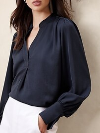Volume-Sleeve Blouse | Banana Republic Factory