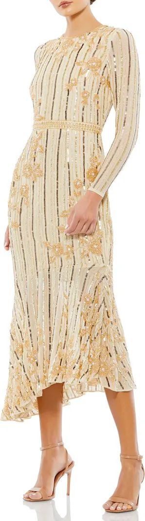 Embellished Long Sleeve Asymmetric Dress | Nordstrom