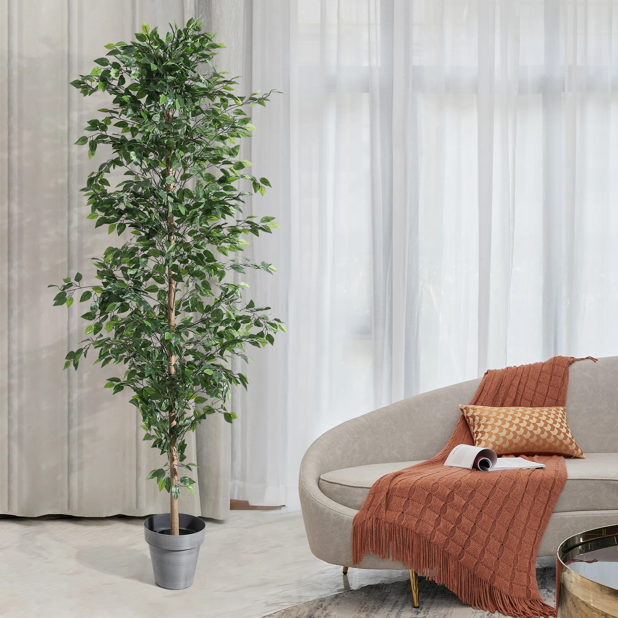 96'' Faux  Ficus Tree KD version | Wayfair North America