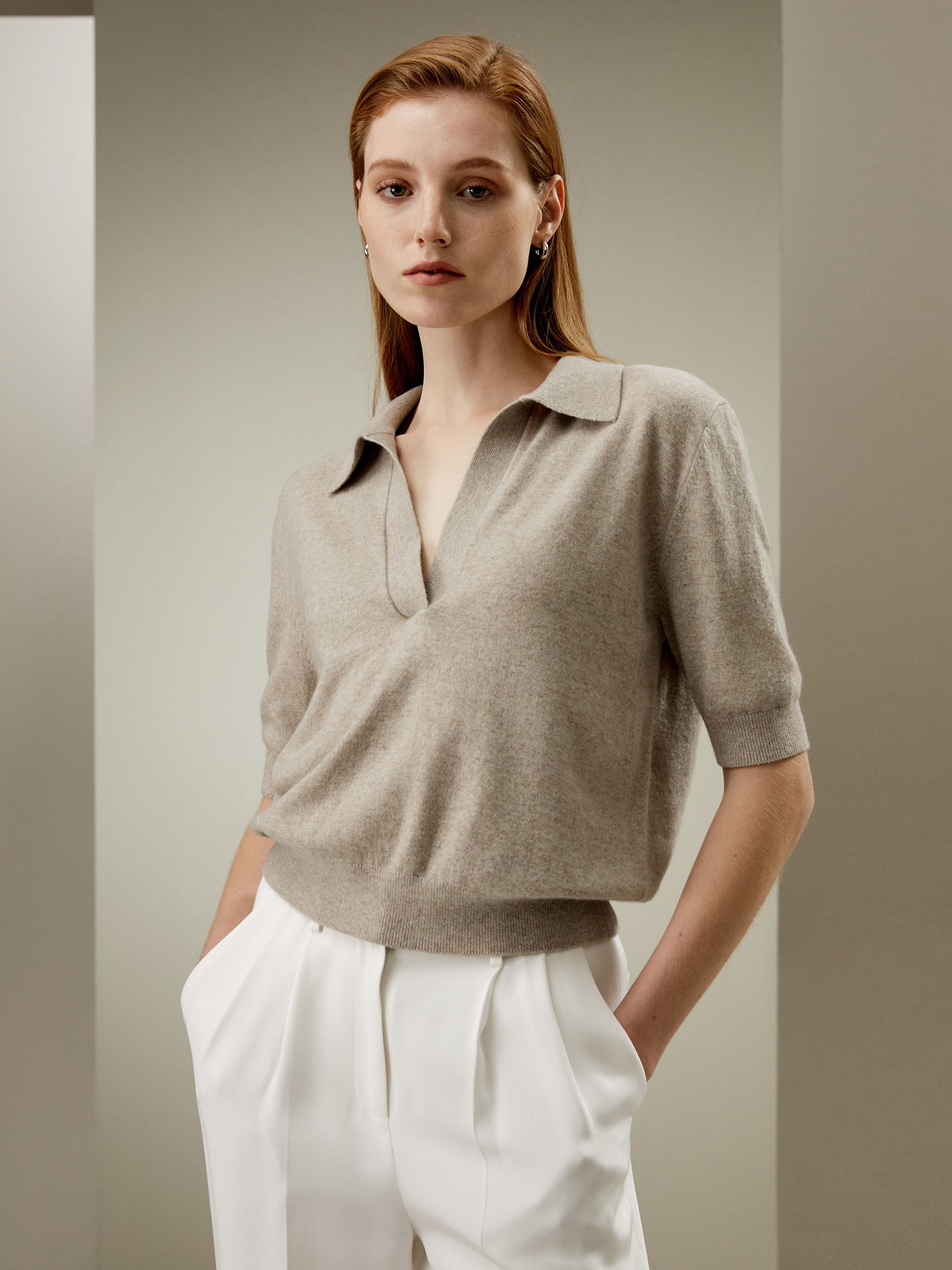 Cashmere Polo Sweater | LilySilk