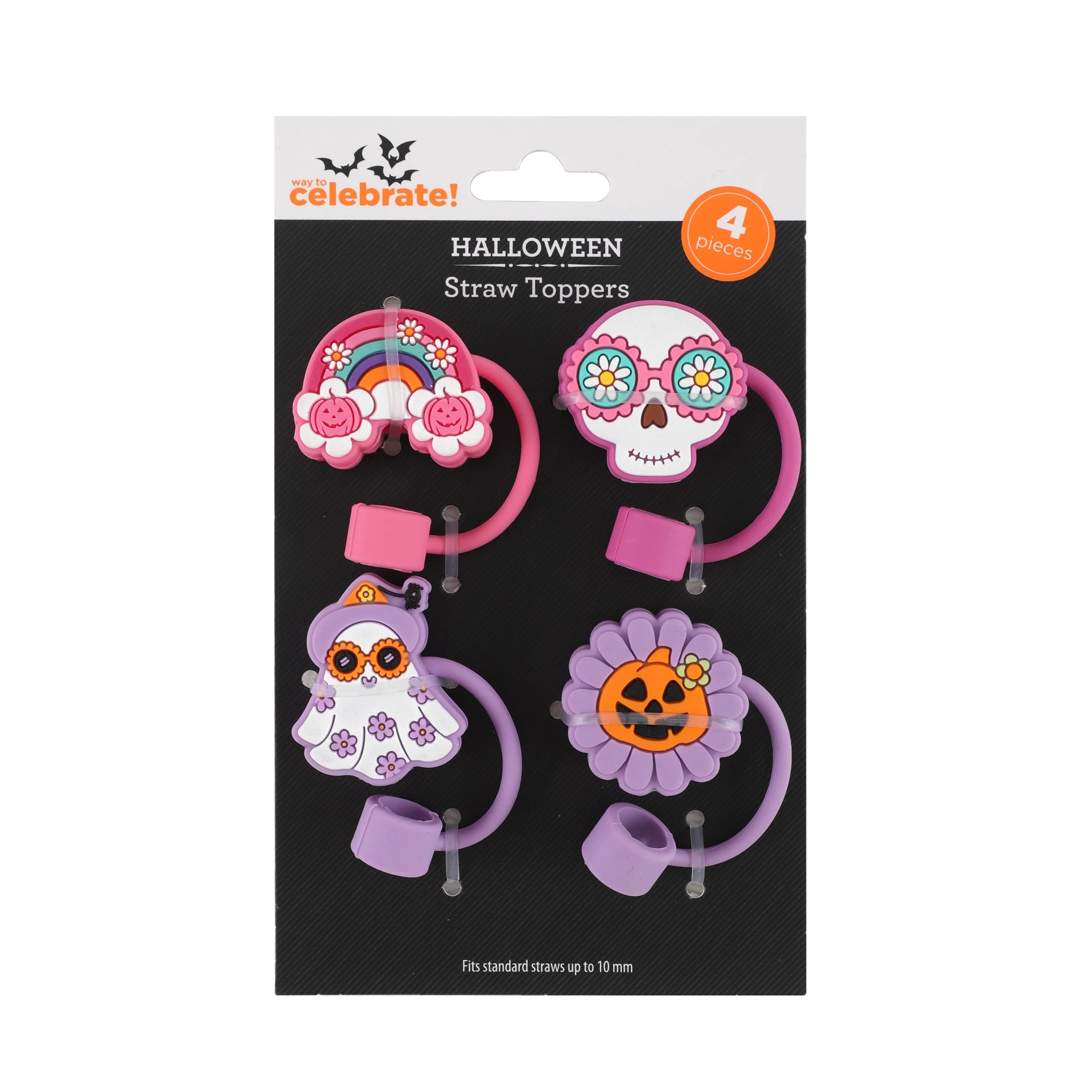 WAY TO CELEBRATE 4 PIECE STRAW TOPPER SET PDQ-SUNNIES | Walmart (US)