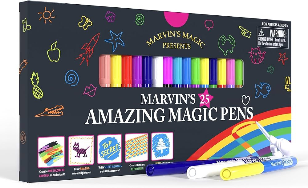 Marvin's Magic - Original x 25 Amazing Marker Pens - Color Changing Magic Pen Art - Create 3D Let... | Amazon (US)