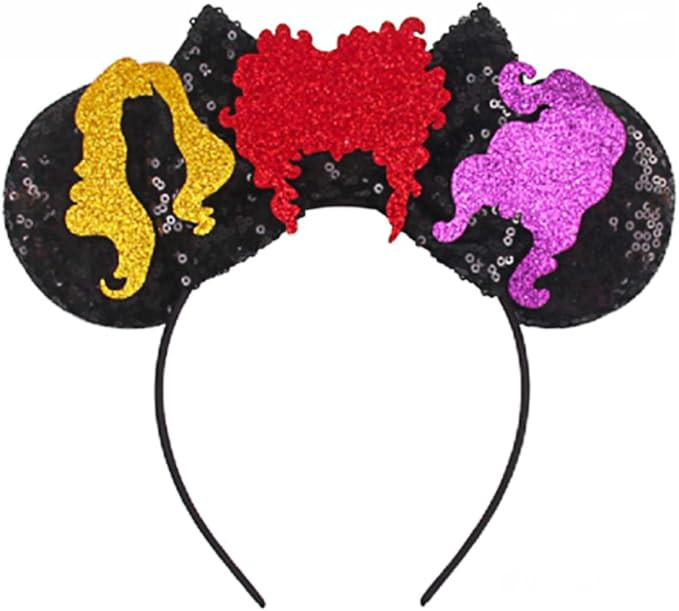 Atvscay Halloween Witch Headband Crazy Witch Theme Mouse Ears Headband Party Decoration Cosplay C... | Amazon (US)