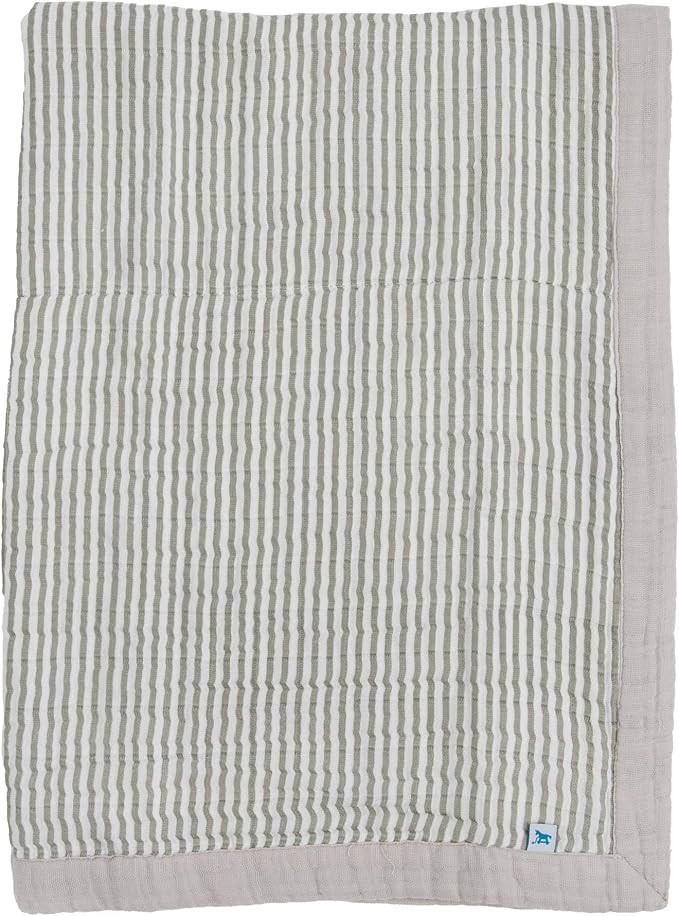 Little Unicorn Grey Stripe Cotton Muslin Quilt Receiving Blanket | 100% Cotton | Super Soft | Bab... | Amazon (US)