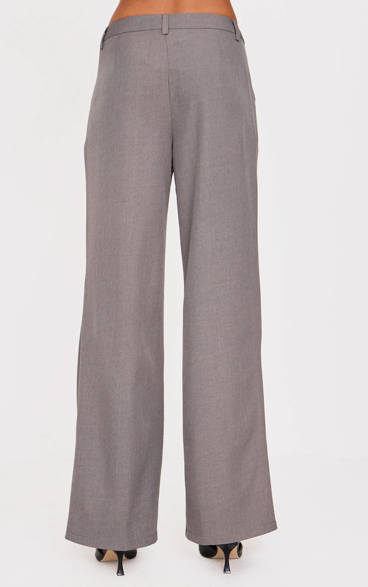 Grey Tailored Woven Straight Leg Pants | PrettyLittleThing US