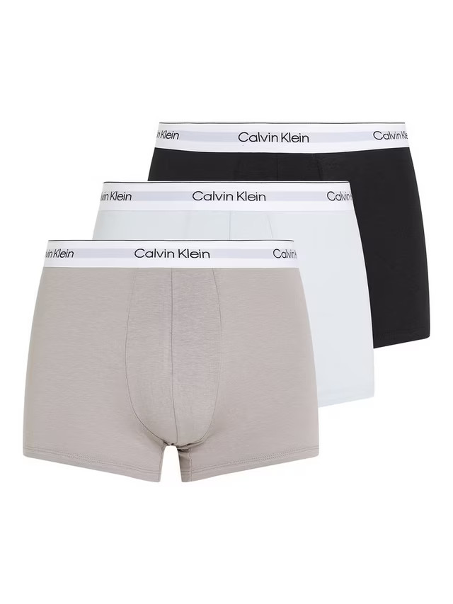 Calvin KleinTrunks, Pack of 3, Black/White/Ash | John Lewis (UK)