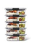 Rubbermaid Brilliance Meal Prep Containers, 2-Compartment Food Storage Containers, 2.85 Cup, 5-Pack | Amazon (US)
