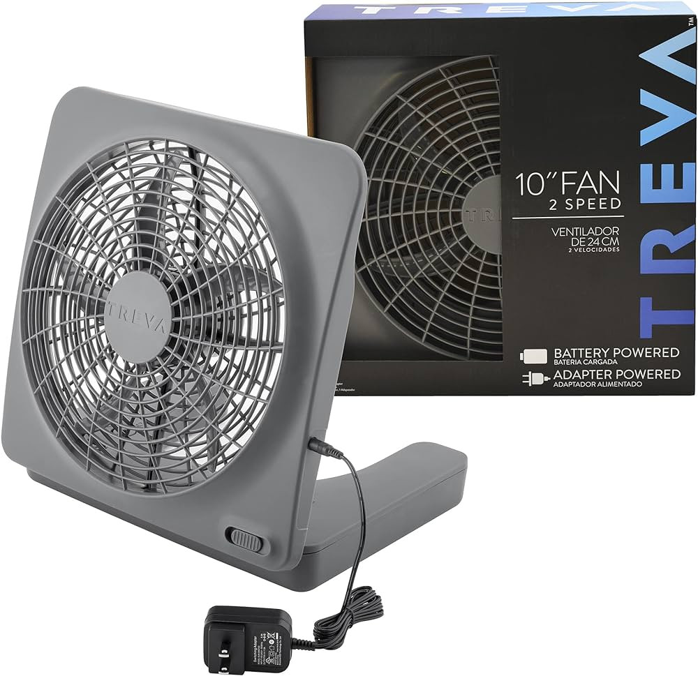 O2COOL Treva 10-Inch Portable Desktop Air Circulation Battery Fan, 2 Speed, Compact Folding & Til... | Amazon (US)