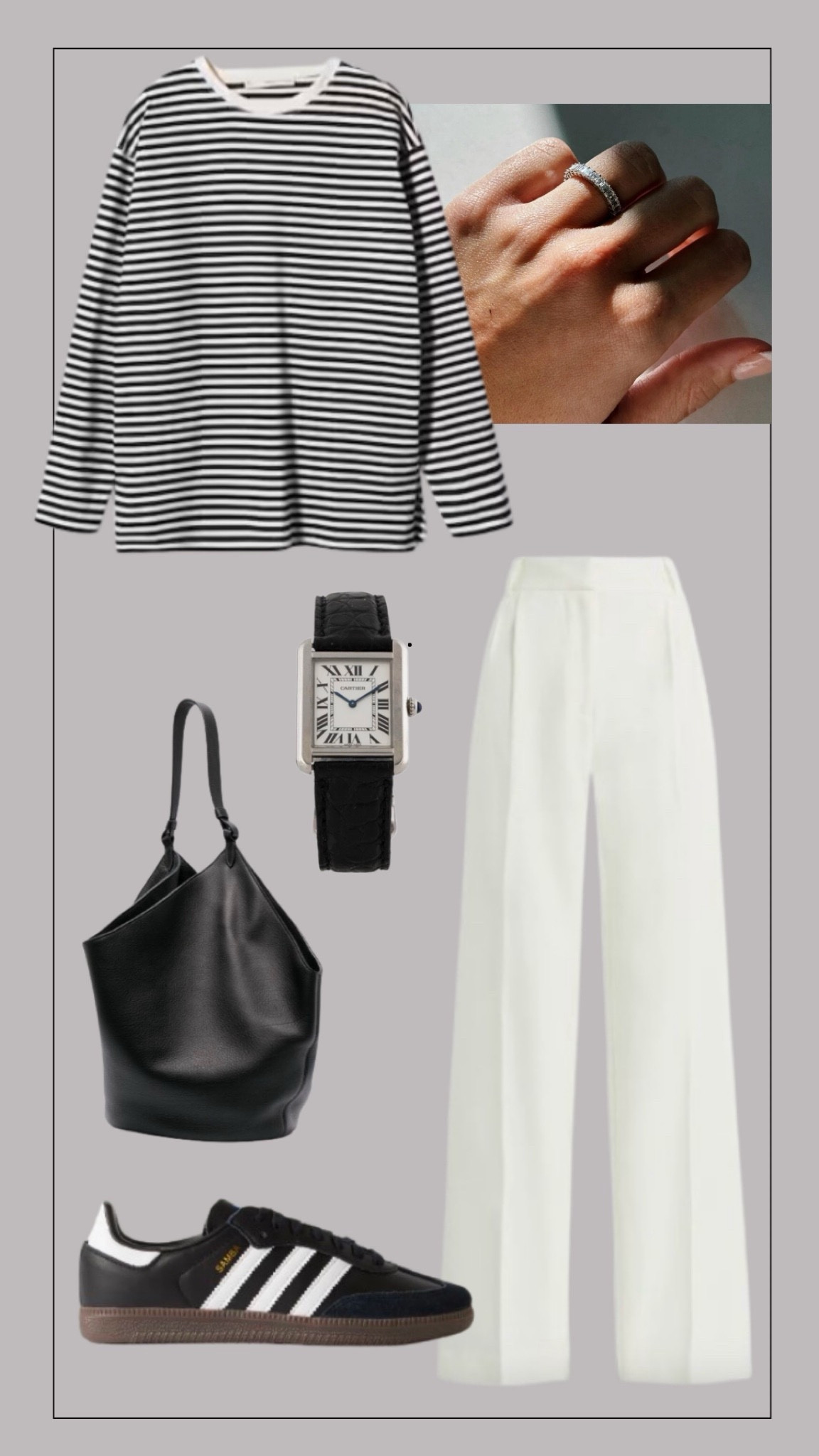 White Trouser Pants // Striped Tee // Always Coco Fine Eternity Band 

#LTKshoecrush #LTKstyletip #LTKSeasonal