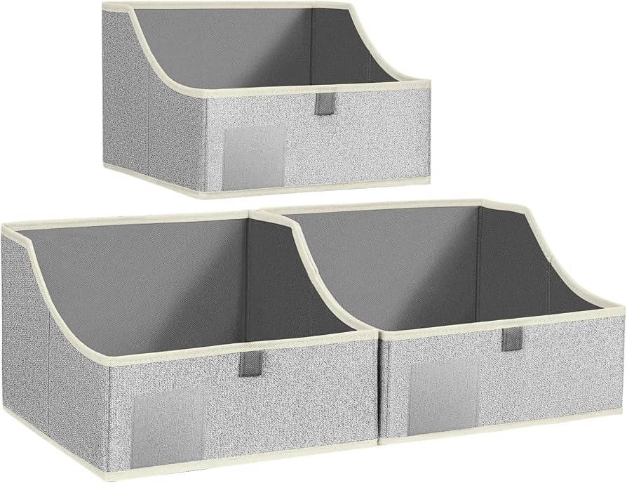 Homsorout Trapezoid Storage Bins, Foldable Closet Storage Bins Baskets, Fabric Bins for Closet Organ | Amazon (US)