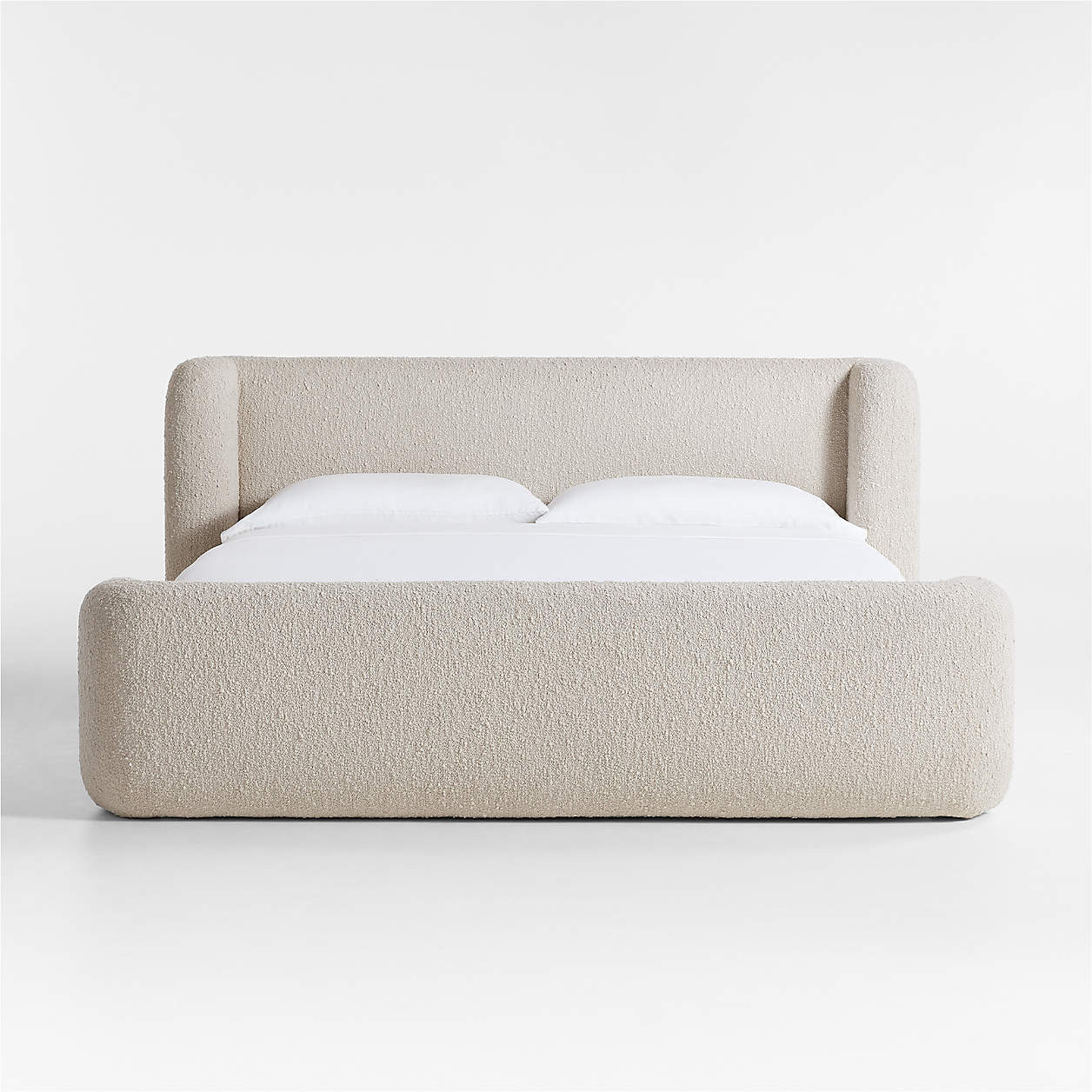 Salone Curved Upholstered King Bed + Reviews | Crate & Barrel | Crate & Barrel
