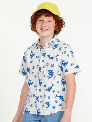 Short-Sleeve Printed Poplin Shirt for Boys | Old Navy (US)