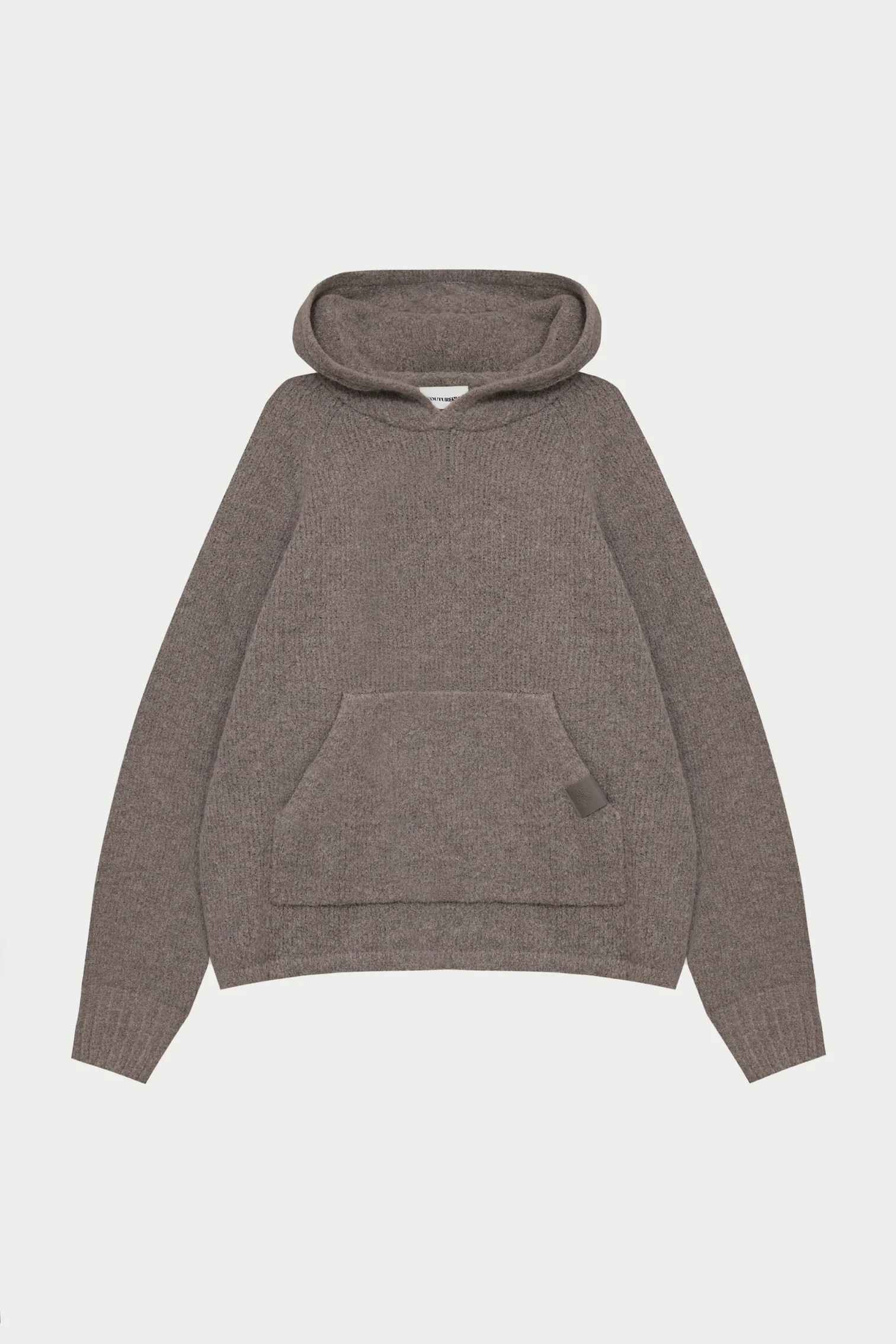 BOUCLE KNIT HOODIE - BROWN | The Couture Club
