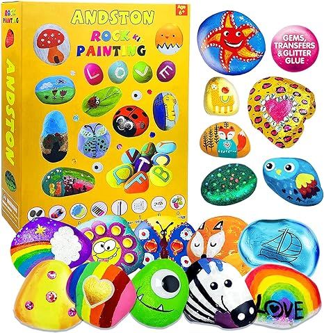 ANDSTON Rock Painting Kit for Kids, DIY Arts and Crafts Rock Painting Supplies Kits for Girls & B... | Amazon (US)