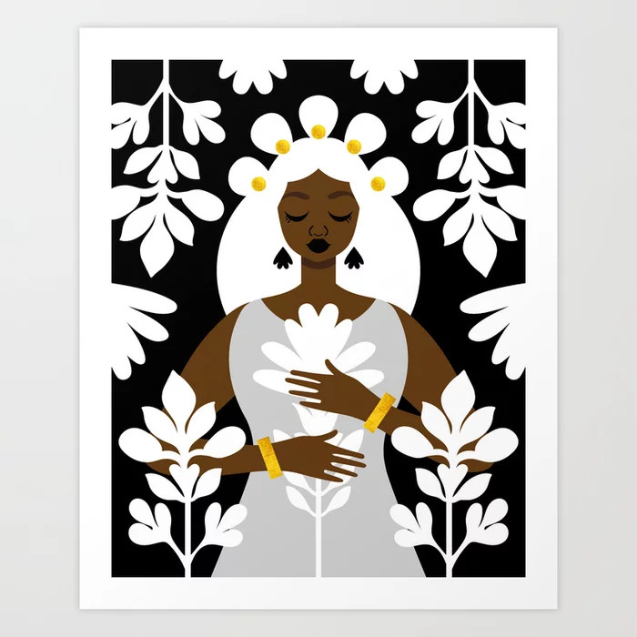 Nouveau Black and White Art Print | Society6