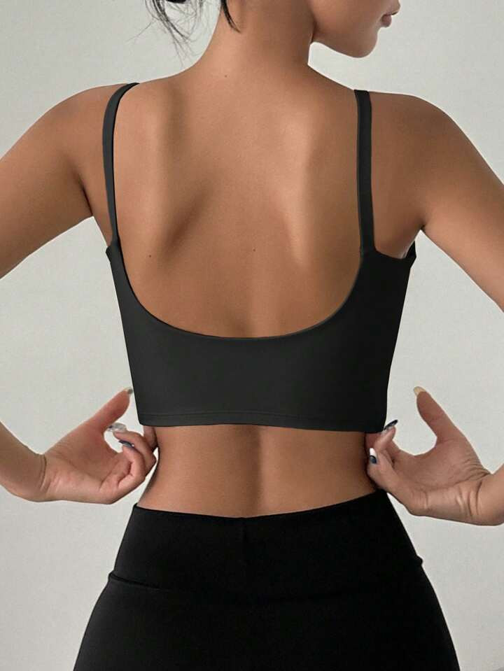 DAZY Solid Backless Sports Bra | SHEIN