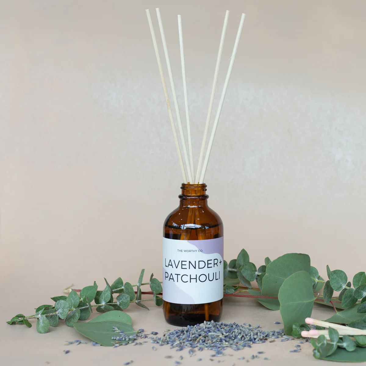 Reed Diffuser: Lavender + Patchouli | The Worthy Co.